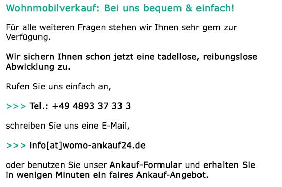 Wohnmobilankauf - Händlerdaten Kontakt 